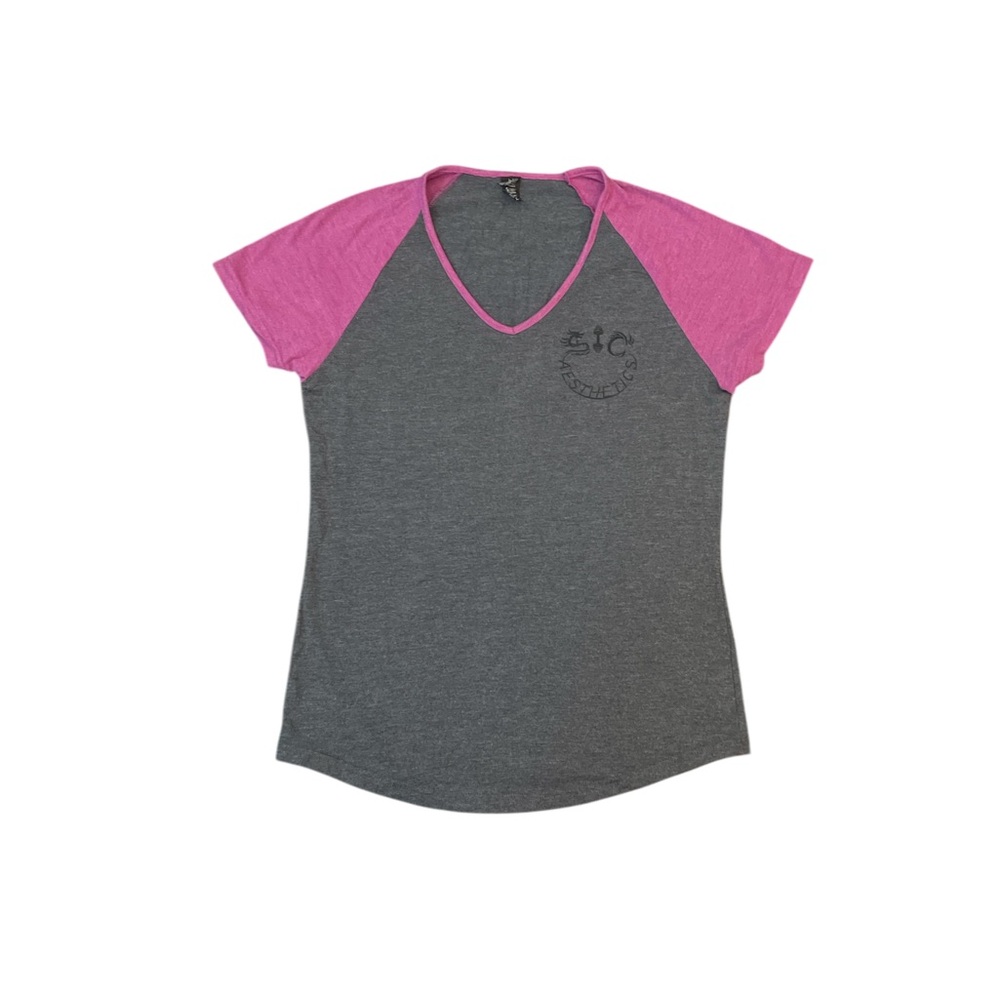 SIC Aesthetics Womens V Neck T Shirt (Choose Color Variation) Size S NWT